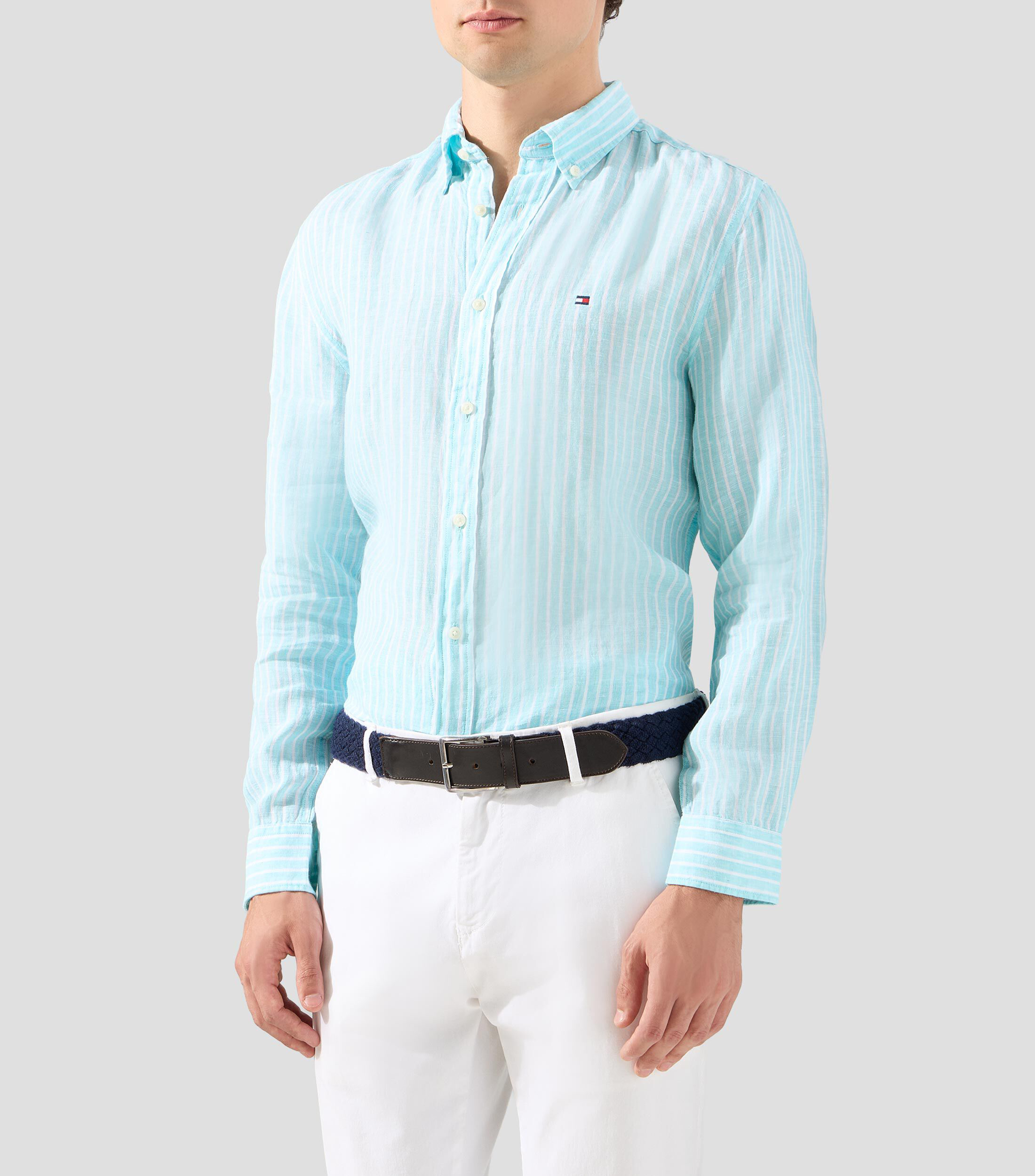 Camisa de rayas manga larga Hombre